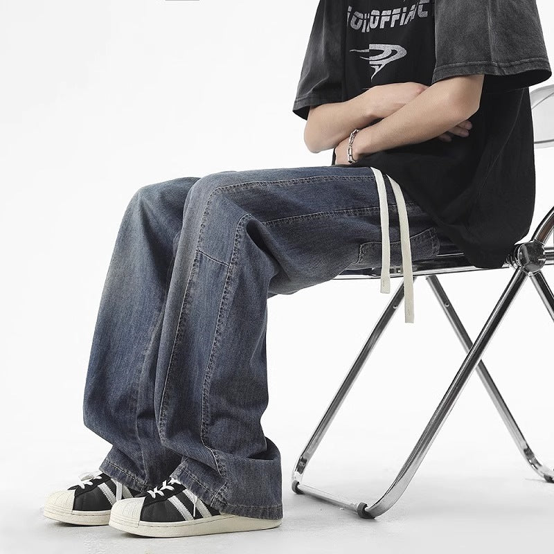 Men's 2026 Loose Straight Wide-Leg Jeans