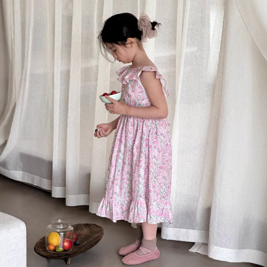 Girls Korean Beach Backless Long Dress 2025 – Kids Fashion Nepal | Tudoholic