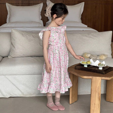 Girls Korean Beach Backless Long Dress 2025 – Kids Fashion Nepal | Tudoholic