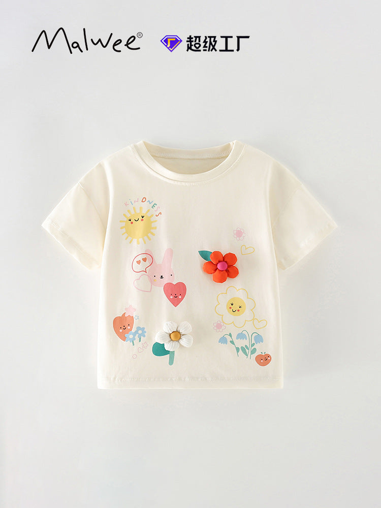 Malwee Girls Summer Cute Round Neck T-Shirt 2026 – Summer Kids Fashion Nepal | Tudoholic