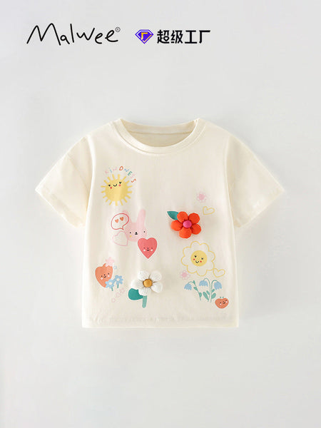 Malwee Girls Summer Cute Round Neck T-Shirt 2026 – Summer Kids Fashion Nepal | Tudoholic