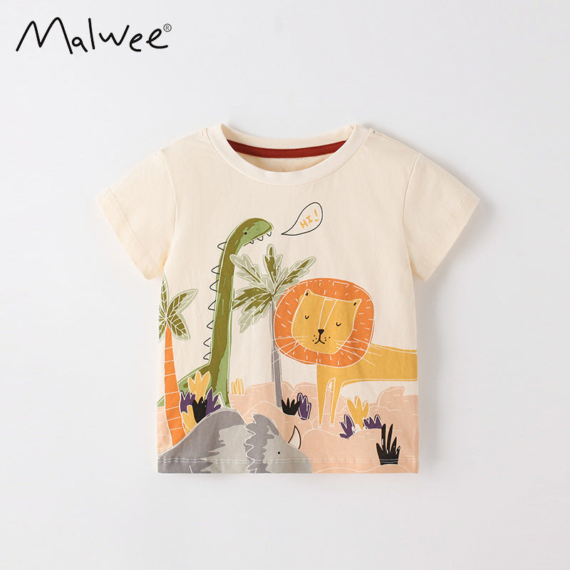 Malwee Boys Summer Printed Round Neck T-Shirt 2026 – Summer Kids Fashion Nepal | Tudoholic