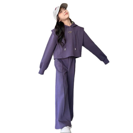 Girls Korean Hoodie Tracksuit Set Autumn 2026 – Spring Autumn Kids Fashion Nepal | Tudoholic