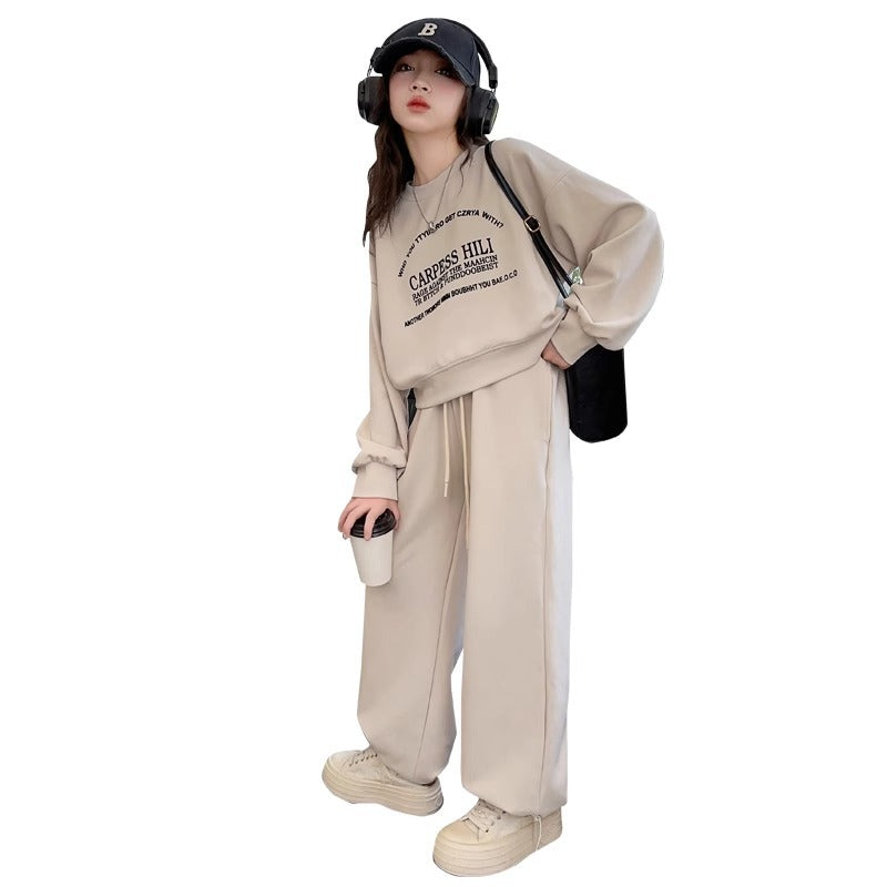 Girls Korean Sports Sweatshirt Set Autumn 2026 – Spring Autumn Kids Fashion Nepal | Tudoholic