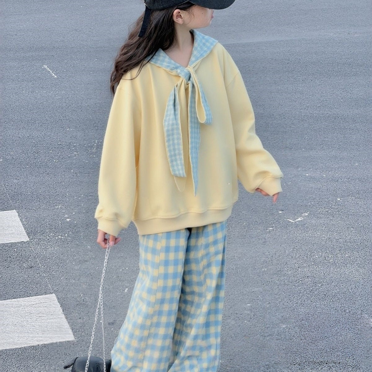 Girls Plaid Sweatshirt Pants Set Spring Autumn 2026 – Spring Autumn Kids Fashion Nepal | Tudoholic