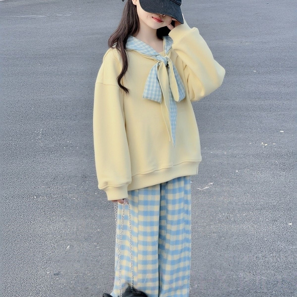 Girls Plaid Sweatshirt Pants Set Spring Autumn 2026 – Spring Autumn Kids Fashion Nepal | Tudoholic