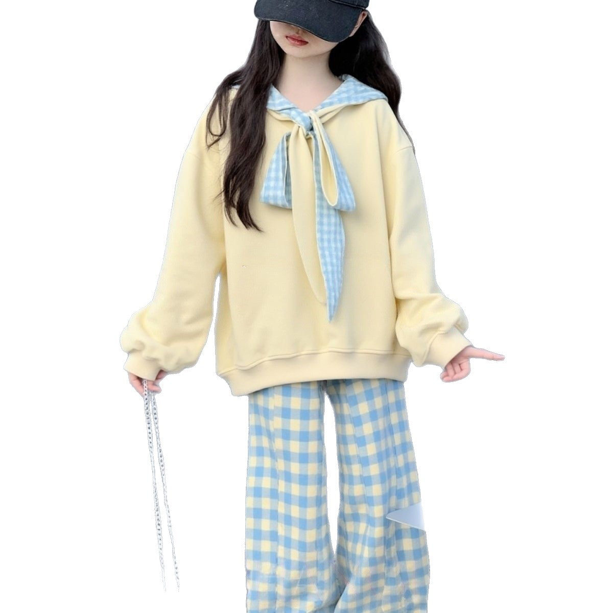 Girls Plaid Sweatshirt Pants Set Spring Autumn 2026 – Spring Autumn Kids Fashion Nepal | Tudoholic