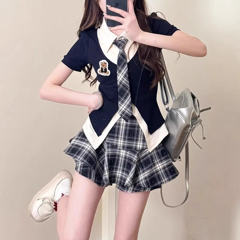 Girls Korean Two-Piece Style Summer Skirt Set 2026 – Summer Kids Fashion Nepal | Tudoholic