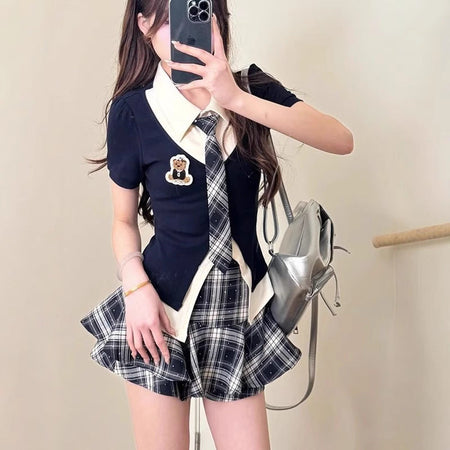 Girls Korean Two-Piece Style Summer Skirt Set 2026 – Summer Kids Fashion Nepal | Tudoholic