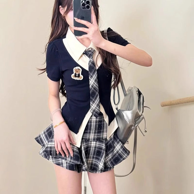 Girls Korean Two-Piece Style Summer Skirt Set 2026 – Summer Kids Fashion Nepal | Tudoholic