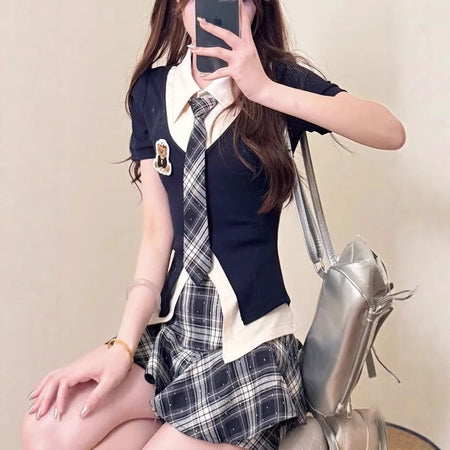 Girls Korean Two-Piece Style Summer Skirt Set 2026 – Summer Kids Fashion Nepal | Tudoholic
