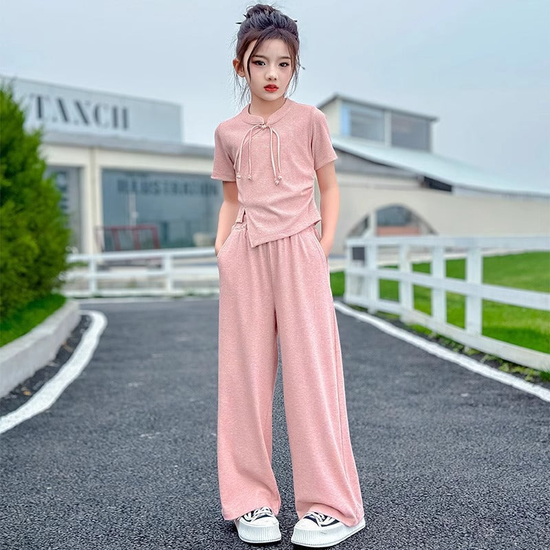 Girls National Style Summer 2-Piece Pants Set 2024 – Traditional Kids Outfit Nepal | Tudoholic