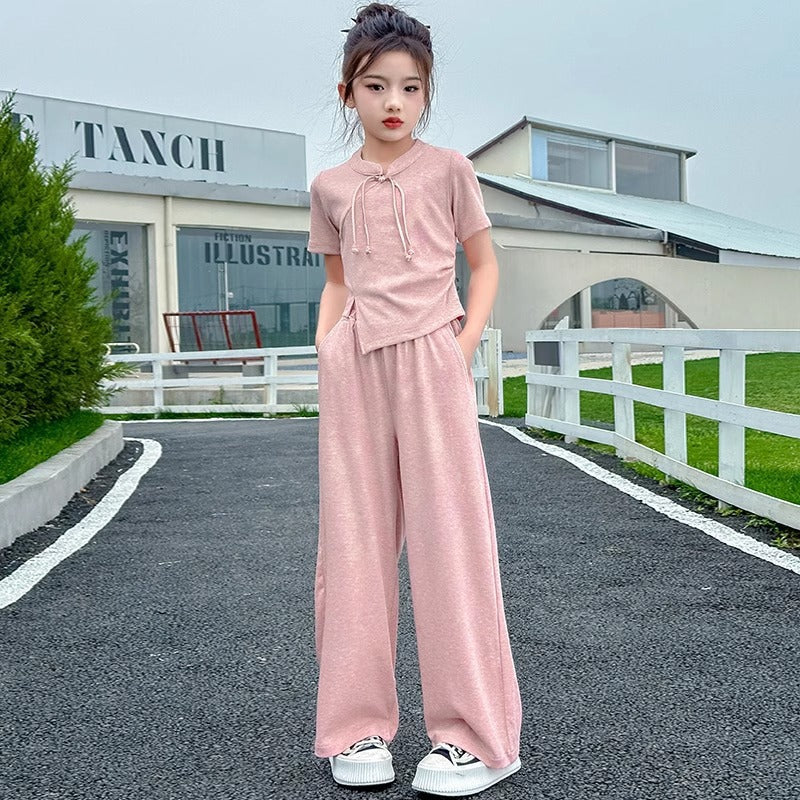 Girls National Style Summer 2-Piece Pants Set 2024 – Traditional Kids Outfit Nepal | Tudoholic