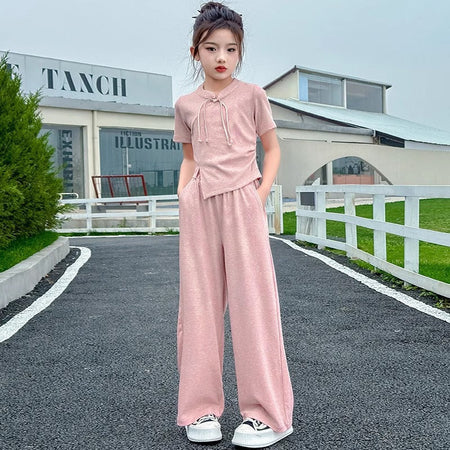 Girls National Style Summer 2-Piece Pants Set 2024 – Traditional Kids Outfit Nepal | Tudoholic
