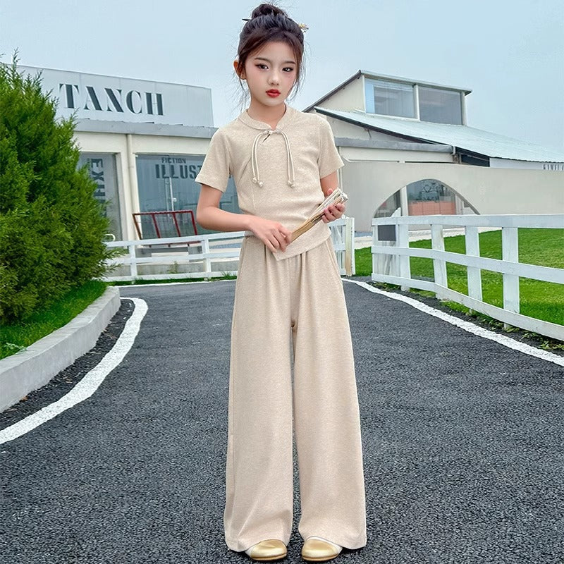 Girls National Style Summer 2-Piece Pants Set 2024 – Traditional Kids Outfit Nepal | Tudoholic