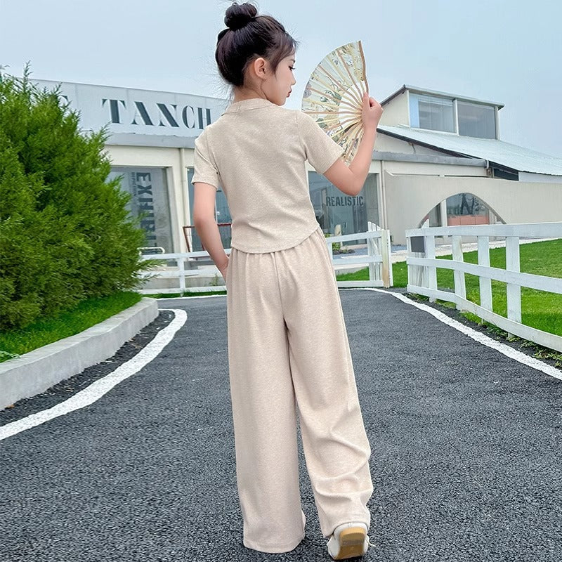 Girls National Style Summer 2-Piece Pants Set 2024 – Traditional Kids Outfit Nepal | Tudoholic