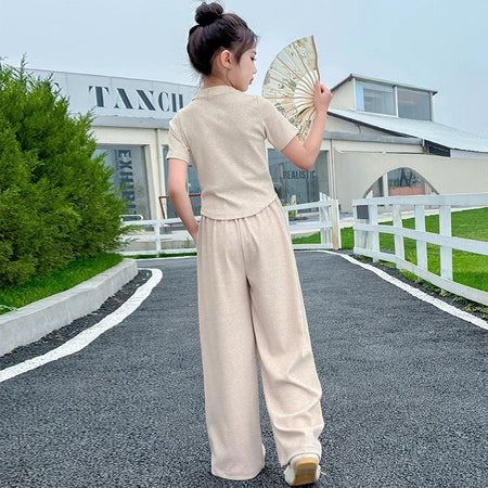 Girls National Style Summer 2-Piece Pants Set 2024 – Traditional Kids Outfit Nepal | Tudoholic