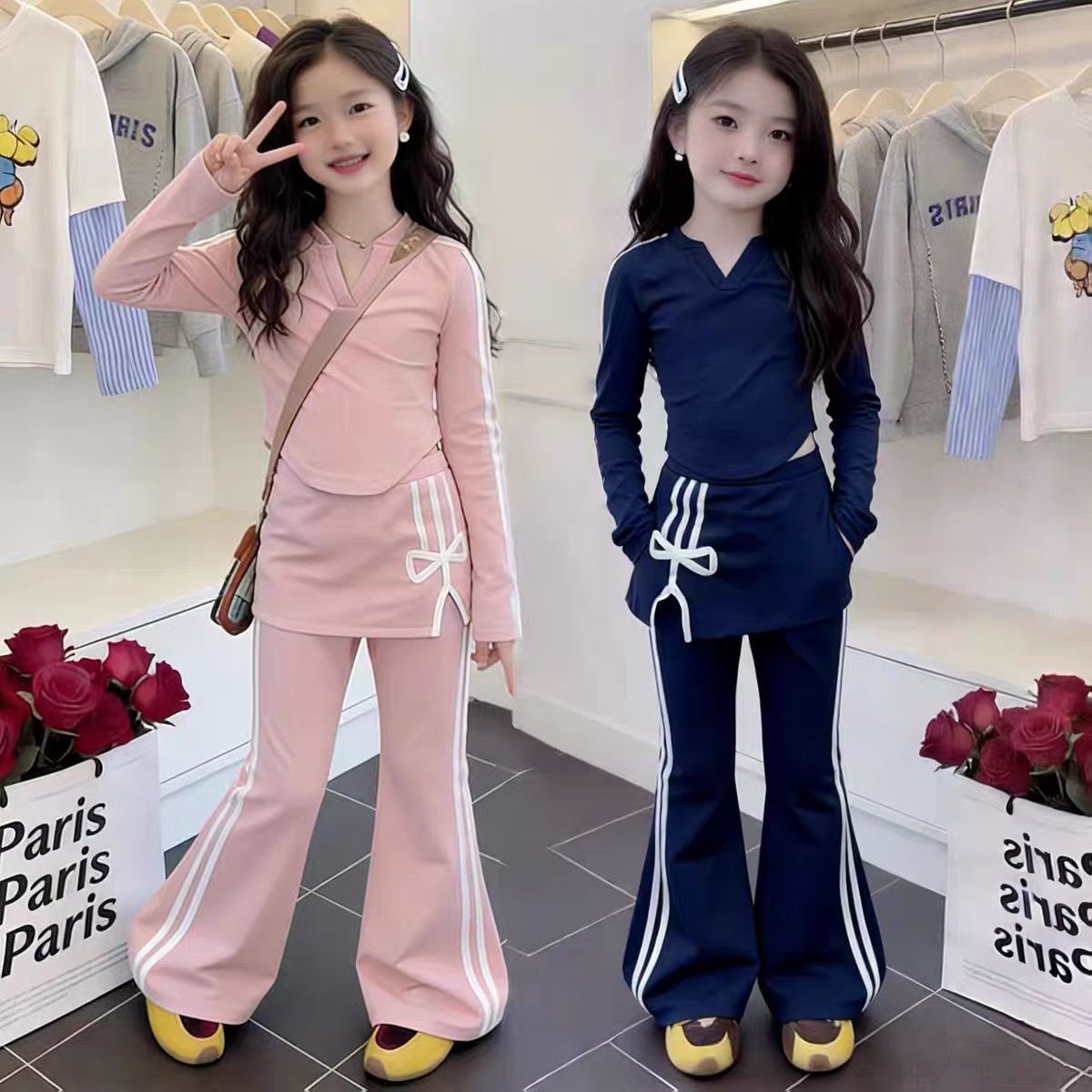 Girls Flared Pants Bow Two-Piece Set Summer 2026 – Playful Kids Outfit Nepal | Tudoholic