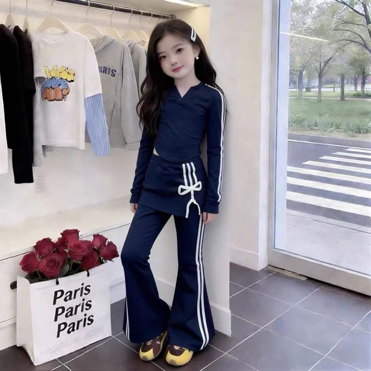 Girls Flared Pants Bow Two-Piece Set Summer 2026 – Playful Kids Outfit Nepal | Tudoholic