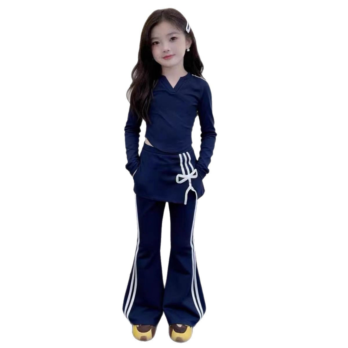 Girls Flared Pants Bow Two-Piece Set Summer 2026 – Playful Kids Outfit Nepal | Tudoholic