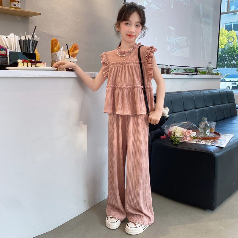 Girls Summer Sleeveless Wide Leg Pants Set 2024 – Cool Kids Fashion Nepal | Tudoholic