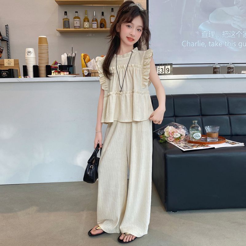 Girls Summer Sleeveless Wide Leg Pants Set 2024 – Cool Kids Fashion Nepal | Tudoholic