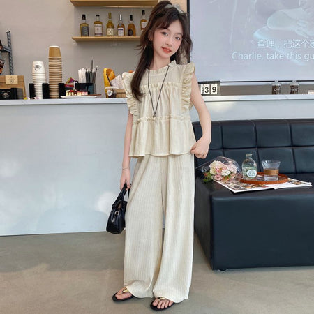 Girls Summer Sleeveless Wide Leg Pants Set 2024 – Cool Kids Fashion Nepal | Tudoholic