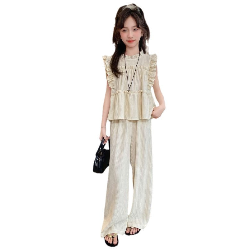 Girls Summer Sleeveless Wide Leg Pants Set 2024 – Cool Kids Fashion Nepal | Tudoholic