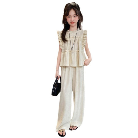 Girls Summer Sleeveless Wide Leg Pants Set 2024 – Cool Kids Fashion Nepal | Tudoholic