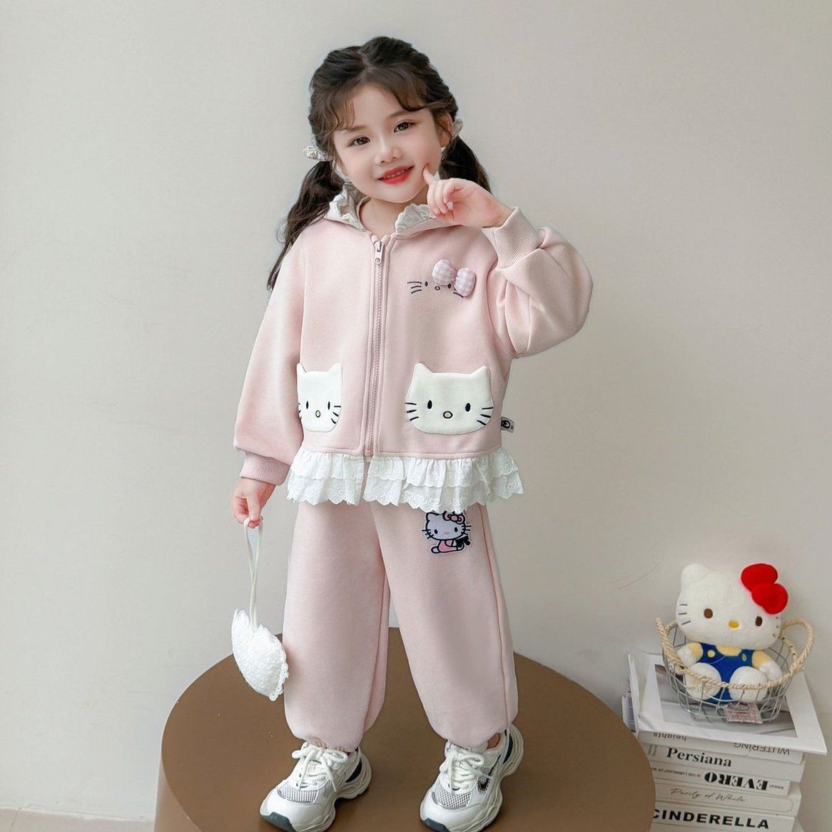 Baby Girl Cartoon Lace Cardigan Outfit Set – Adorable Toddler Fashion Nepal | Tudoholic