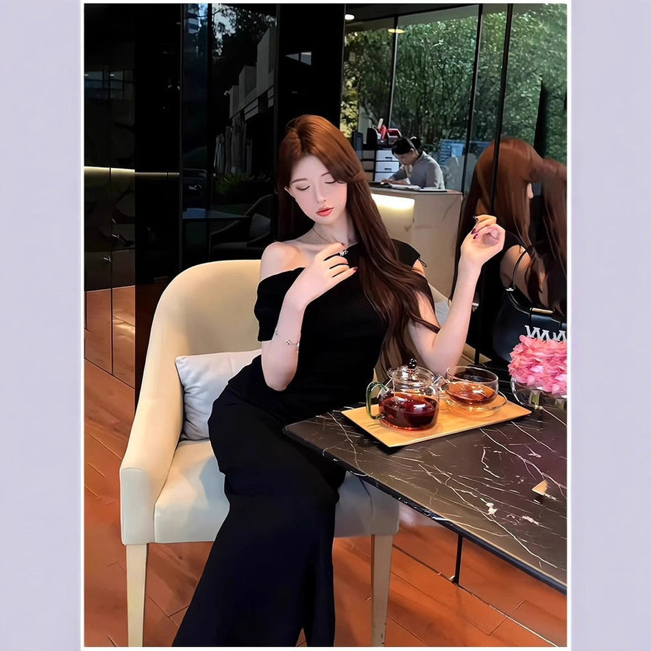 Women Off-Shoulder Pleated Mini Dress Summer