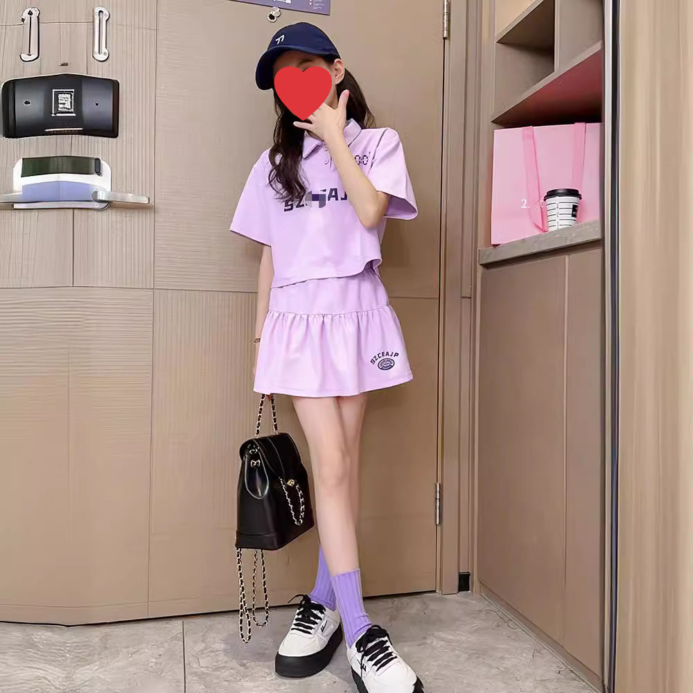 Girls Polo Collar Sports Top & Skirt Set – Active Kids Fashion Nepal | Tudoholic