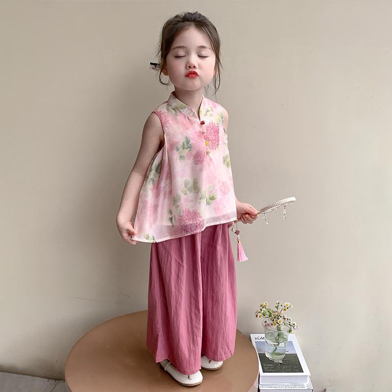 Girls Floral Halter Top & Pants Summer Set – Breezy Kids Outfit Nepal | Tudoholic