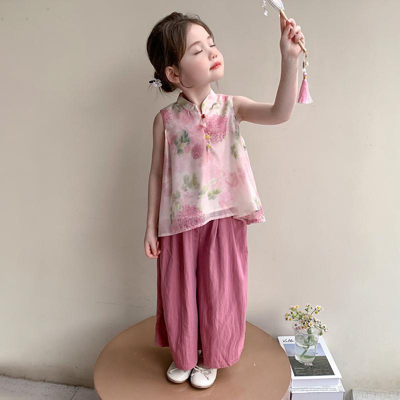 Girls Floral Halter Top & Pants Summer Set – Breezy Kids Outfit Nepal | Tudoholic