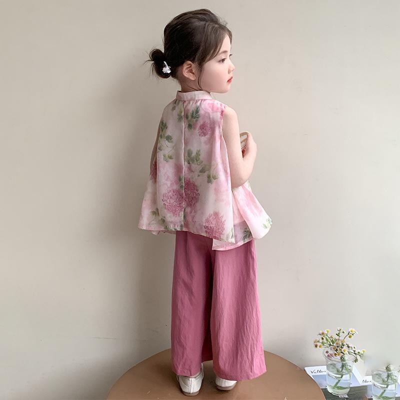 Girls Floral Halter Top & Pants Summer Set – Breezy Kids Outfit Nepal | Tudoholic