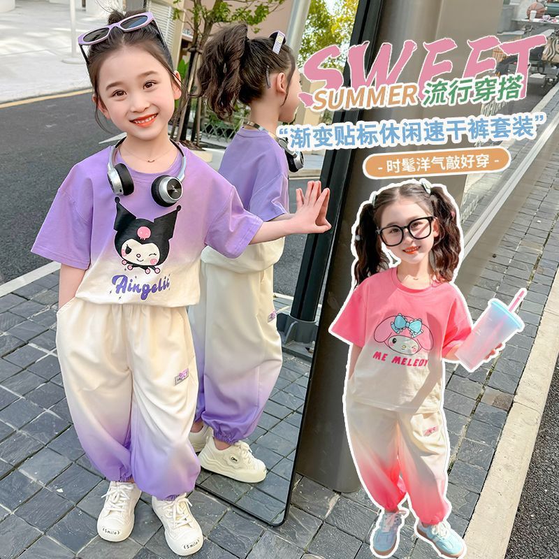Girls Korean Cartoon Top & Pants Summer Set – Fun Kids Fashion Nepal | Tudoholic