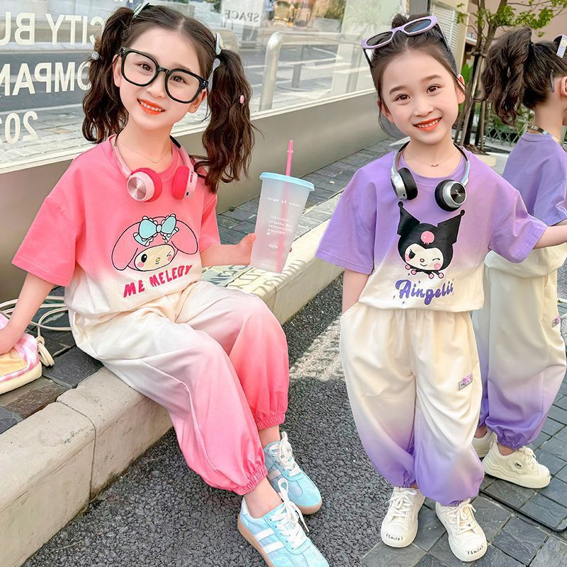Girls Korean Cartoon Top & Pants Summer Set – Fun Kids Fashion Nepal | Tudoholic