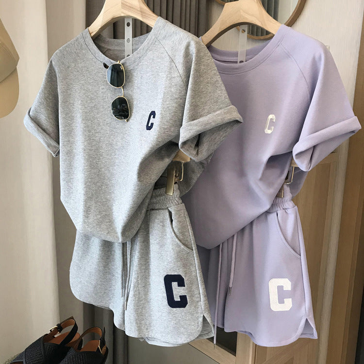 Girls Korean Letter T-Shirt & Shorts Set – Summer Kids Outfit Nepal | Tudoholic