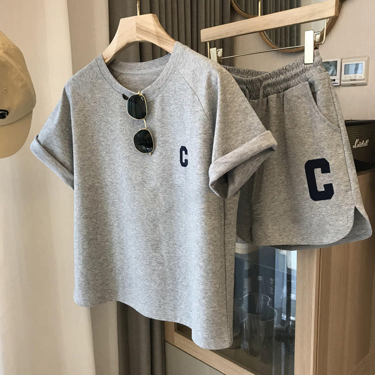 Girls Korean Letter T-Shirt & Shorts Set – Summer Kids Outfit Nepal | Tudoholic