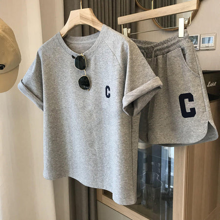 Girls Korean Letter T-Shirt & Shorts Set – Summer Kids Outfit Nepal | Tudoholic