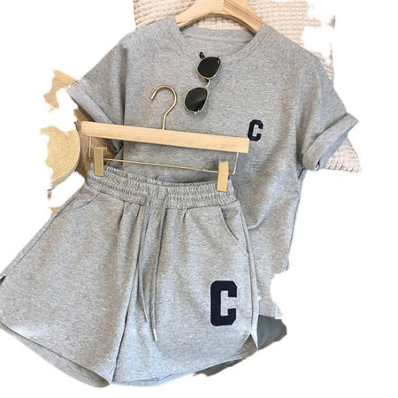 Girls Korean Letter T-Shirt & Shorts Set – Summer Kids Outfit Nepal | Tudoholic