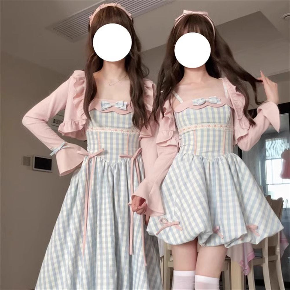 Girls Floral Plaid Skirt Two-Piece Set – Spring Kids Fashion Nepal | Tudoholic