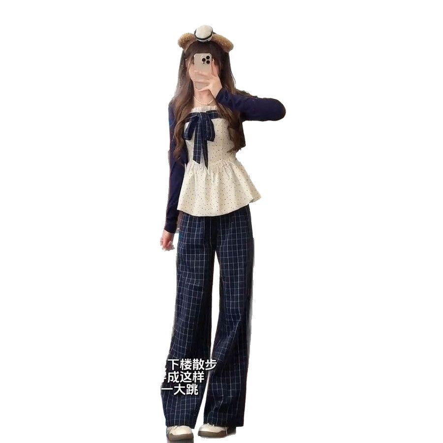 Girls Bow Cardigan 3-Piece Pants Set – Layered Kids Fashion Nepal | Tudoholic