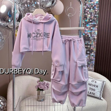 Girls Korean Hoodie Vest & Pants 3-Piece Set – Layered Kids Outfit Nepal | Tudoholic