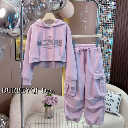 Girls Korean Hoodie Vest & Pants 3-Piece Set – Layered Kids Outfit Nepal | Tudoholic