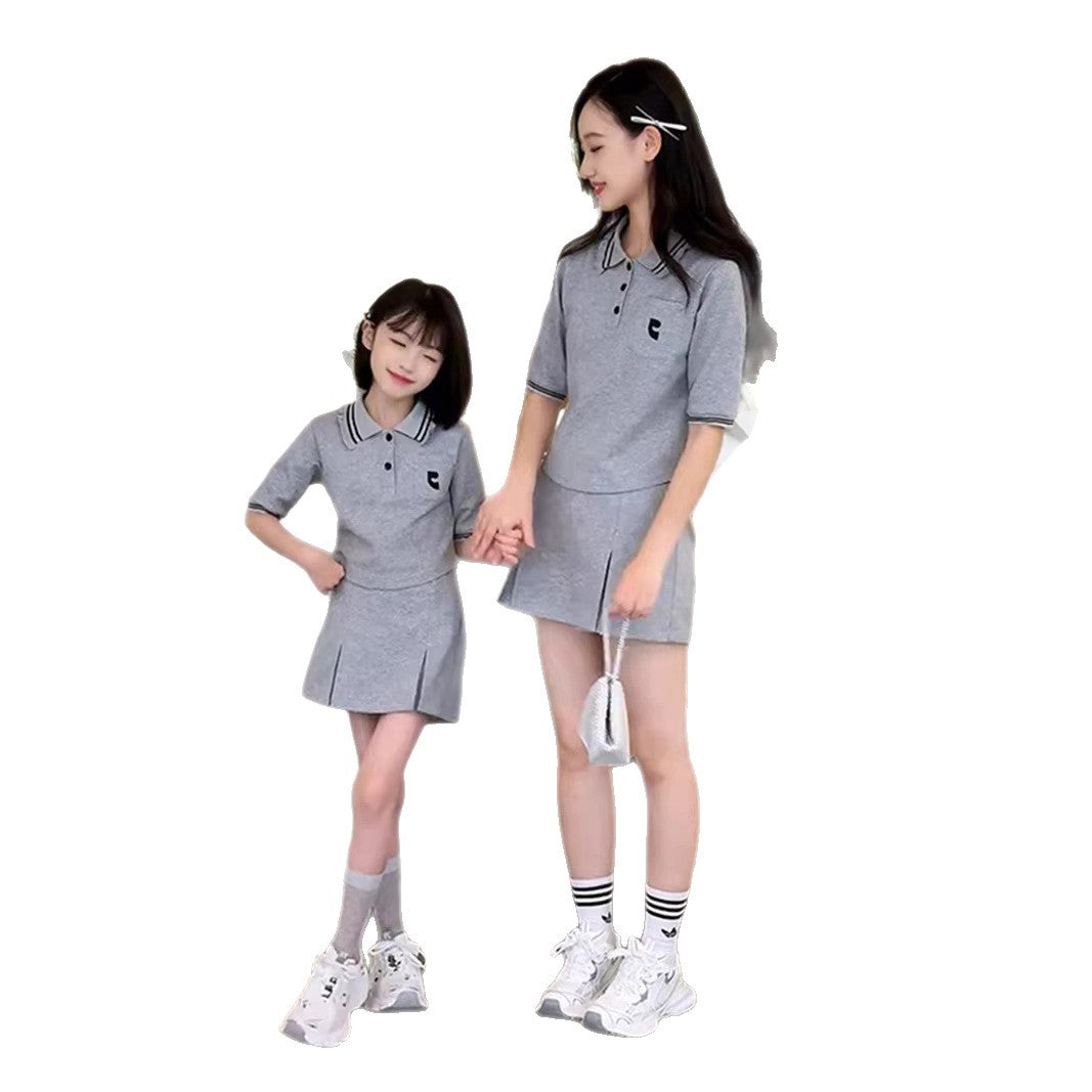 Girls Polo Shirt & Skirt Elegant Set – Refined Kids Fashion Nepal | Tudoholic