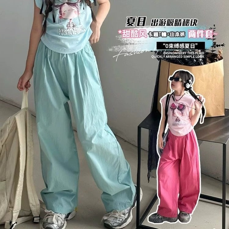Girls Cartoon Print T-Shirt & Pants Set – Cute Kids Outfit Nepal | Tudoholic