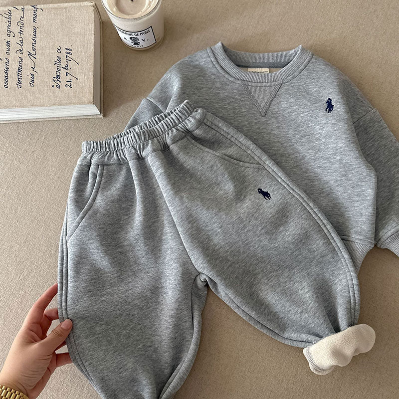 Korean Sports Hoodie & Fleece Pants Set – Warm Kids Fashion Nepal | Tudoholic