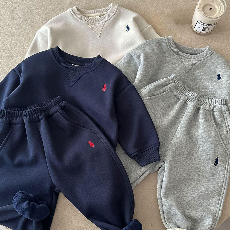 Korean Sports Hoodie & Fleece Pants Set – Warm Kids Fashion Nepal | Tudoholic