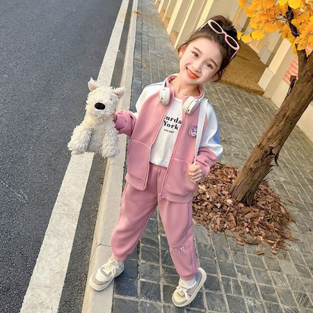 Girls Korean Sports Jacket & Pants Set – Active Kids Outfit Nepal | Tudoholic